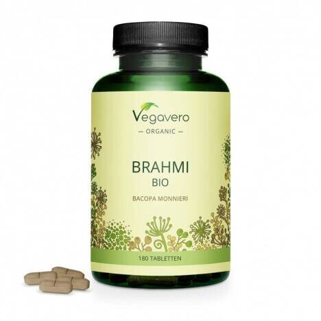 Vegavero Organic Bacopa Monnieri Brahmi, 750mg, 180 Tablete